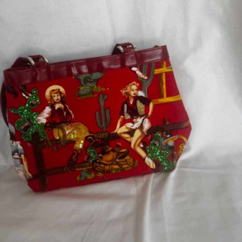 Western Pin-up beaded purse